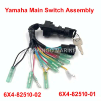 Boat Motor 6X4-82510-00/01/02 Ignition Main Tiller Handle Key Switch for Yamaha Outboard Engine 70HP 75HP 90HP 115HP