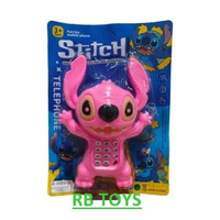 Mainan HP Stitch Baterai AA Anak Lucu Suara & Lampu 2 Pilihan Warna Pink Biru 916 PINK