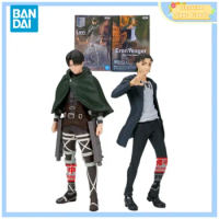 Genuine Bandai Attack on Titan The Final Season Eren Yeager Levi Anime Action Figures Model Figure Toy Gift for Toys Hobbies Kid