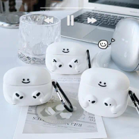 Funny Cute Smile White Silicone Case For apple AirPods Pro 2 Case Cover Earphone Case For Airpods 1/2/3 Charging Box Cute Shell