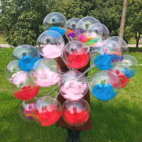 新款透明羽毛發光氣球網紅波波球兒童玩具微商地推活動玩具球網