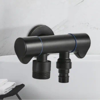 Triangle Valve G1/2 One Into Two Out Dual Angle Valve Washing Machine Toilet Water Stop Valve Multi-function Three-way Valve Tap