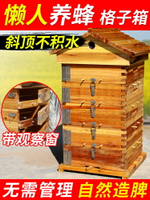 格子箱蜂箱別墅款加厚中蜂蜜蜂箱全套杉木土蜂桶老式養蜂格子蜂箱