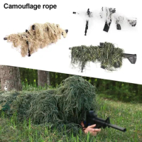 Tactical 3D Rifle Sniper Ghillie Cover for Hunting Ghillie Suit Woodland-Desert Camo Gun Wrap for Paintball Airsoft Accessories