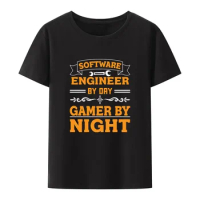 Software Engineer By Day Gamer By Night Modal T Shirt Men Street Fashion Shirt Summer O-neck Hipster Casual Cool Camisetas