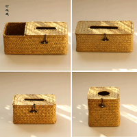 家用竹制紙巾盒長方形日式抽紙盒子創意酒店飯店餐巾紙收納盒竹編