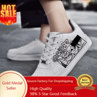 Gorillaz Band AF Basketball Mens Womens Sports Running High Quality Flats Force Sneakers Lace Up Mesh Customized Made Shoe DIY