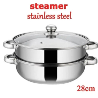 Panci Steamer / Panci Kukus Stainless 28cm -Steamer Pan Multiguna