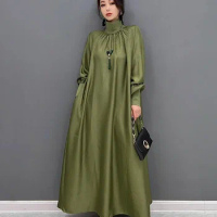 XITAO Turtleneck Temperament Dress Simplicity Solid Color Fashion Spring New Loose Long Sleeve Pullover Women Dress DZL2167