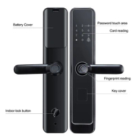 security electric password fingerprint ttlock digital handle Remote Control Keyless doorlock steel brass door smart lock