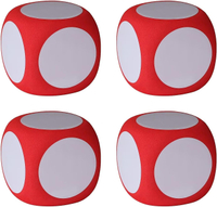 Bohue Set of 4 Dry Erasable Foam Blank Dice 6 cm Blank Dice for Writing and Erasing Versatile Blank 