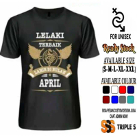 Berkualitas KAOS LELAKI TERBAIK LAHIR DI APRIL KAOS CUSTOM BULAN KELAHIRAN PRIA KEREN BAHAN KATUN - 