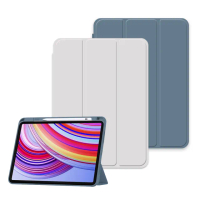 【VXTRA】小米平板Pad 7/7 Pro 軍事全防護 晶透背蓋 超纖皮紋皮套 含筆槽