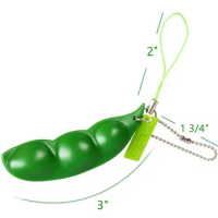 keychain with peas Edamame Toys Squishy Infinite Squeeze Peas Beans Keychain Cute Stress Reliever Rubber Xmas Gift
