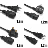 EU UK US IEC C13 Socket Extension Cable 1.2m Schuko Extension Cord Power Cable For Computer PC Dell Monitor TV Ps4 HP Printer