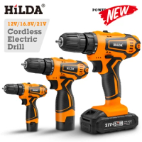 HILDA Electric Drill Cordless Screwdriver Lithium Battery Mini Drill Cordless Screwdriver Power Tool