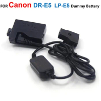 DR-E5 LP-E5 Dummy Battery+ACK-E5 D-TAP Dtap 12-24V Step-Down Power Cable For Canon EOS 450D 500D 1000D Kiss F X2 X3 XS XSi T1i