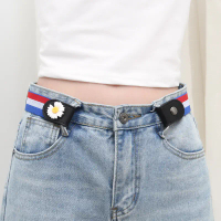 Fashion lazy belt invisible ladies seamless Joker elastic belt elastic jeans women's non-perforated 
