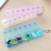 Weekly (7 Days) Portable Pill Box and Planner,Home Travel Small Case,7 Compartments Plastic Organizer for Medicine Storage