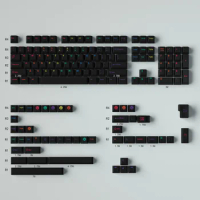 GMK Midnight Rainbow Keycaps for Mechanical Keyboard Gradient Cherry Profile PBT Dye Sub Black Game GK61 Anne Pro 2