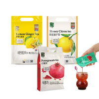 【韓味不二】韓國綠茶園果醬茶輕巧隨手包袋裝750g/袋(石榴茶/檸檬生薑茶/蜂蜜風味柚子茶)