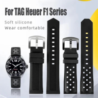 20mm 22mm Luxury Men Black Nature Bracelet Soft Silicone Rubber Watchband Belt For TAG HEUER Watch Strap 24MM respectful payment