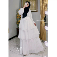 Jelita Dress Gamis Wanita Susun XXL Jumbo Only Ceruty Layer