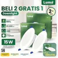 LUMA Lampu Plafon LED Downlight 15 Watt 15W 1200L E27 170-240V / Lampu Downlight LED 3 Warna Putih /