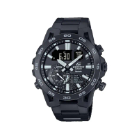 【CASIO 卡西歐】ECB-40BK-1A 智慧藍芽 雙顯 賽車運動 計時 夜光 腕錶 手錶 48mm(日月互換顯示 防水100米)