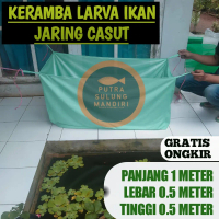Jaring keramba larva ikan anakan burayak kain tebal casut 1x50x50