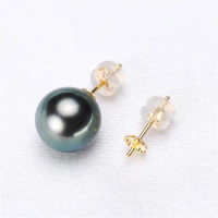 DIY Accessories G18K Gold Earrings with Seawater Pearl Earrings and Gold Earrings Fit 5-10mm Ear Plugs G207