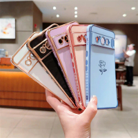 2025 Suitable for Google 8Pro Phone Case Google Pixel 8 7A Electroplated Rose Flower Google 8 Shockp