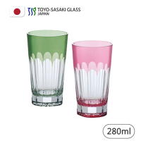 【TOYO SASAKI】日本製八千代万華鏡粉綠對杯-280ml
