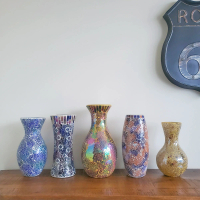 【藍夜水晶】土耳其馬賽克玻璃花瓶(擺件 裝飾品 花器)