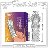Kdmm Finger Sleeve G Spot Massager Wanita Bahan Silikon Transparan SERIGALA