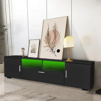 TV Console Table for Living Room Furniture TV Stand With Drawers and Storage Cabinet Bedroom Black Supports Home
