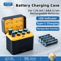 Umimile Battery Charging Case For Rechargeable Li-ion Batteries AA AAA Type C Fast Charge High Capac