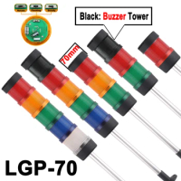 Steady/Flash/Rotary Signal Alarm Caution indicator Industrial Stack Tower Warning light 70mm Lamp LED Machine DC24V Buzzer 220V