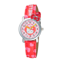 Hello Kitty 俏皮甜心造型腕錶-紅-KT065LWRR-28mm