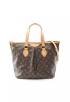 Louis Vuitton Pre-Loved Louis Vuitton Palermo PM monogram Handbag PVC leather Brown 2WAY