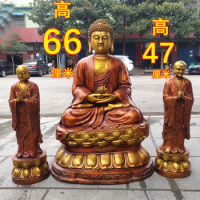 A set 3PCS large huge Europe America Asia temple Buddha statue bless safe healty Amitabha Sakyamuni ZUNZHE buddha brass statue