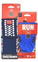 《Compressport 瑞士》V3 RUN LOW壓縮踝襪(寶石藍T2)+UNIQ 手腕帶 (藍白)~1+1組合