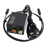 DAC Digital to Analog Converter Optical Coaxial Fiber SPDIF to RCA 3.5mm Jack Audio Adapter With Optical Cable Adapter
