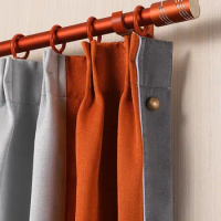 Fashion Orange Color Aluminum Alloy Double Curtain Rod Set Silent Slide Curtain Rod Pole Roman Rod with Curtain Ring,Brackets