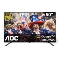 《滿萬折1000》AOC美國【50U6245】50吋4K連網Google TV智慧顯示器(無安裝)