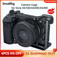 SmallRig DSLR A6400 Camera Cage with Silicone Handle Handgrip &amp; Cold Shoe ,Case Rig Set for Sony A6100 / A6300/ A6400 -3164