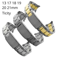 For Rolex Air King Date Just 13 17 18 19 20 21mm Watches Accessories 316L Steel Bracelet Strap Men Silver WatchBand Safe Buckle