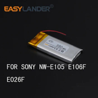 3.7V 350mAh Polymer Li-ion Battery For SONY NWE105 E106 E206 MP3 Player with Headphones