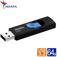 【ADATA 威剛】UV320 64GB USB3.2 隨身碟(時尚黑)