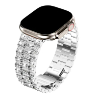 Bling Diamond Strap for Apple Watch 8 7 Band 41mm 45mm 49mm Metal Link Bracelet iWatch Ultra SE 6 5 4 Correa 44mm 40mm 42mm 38mm